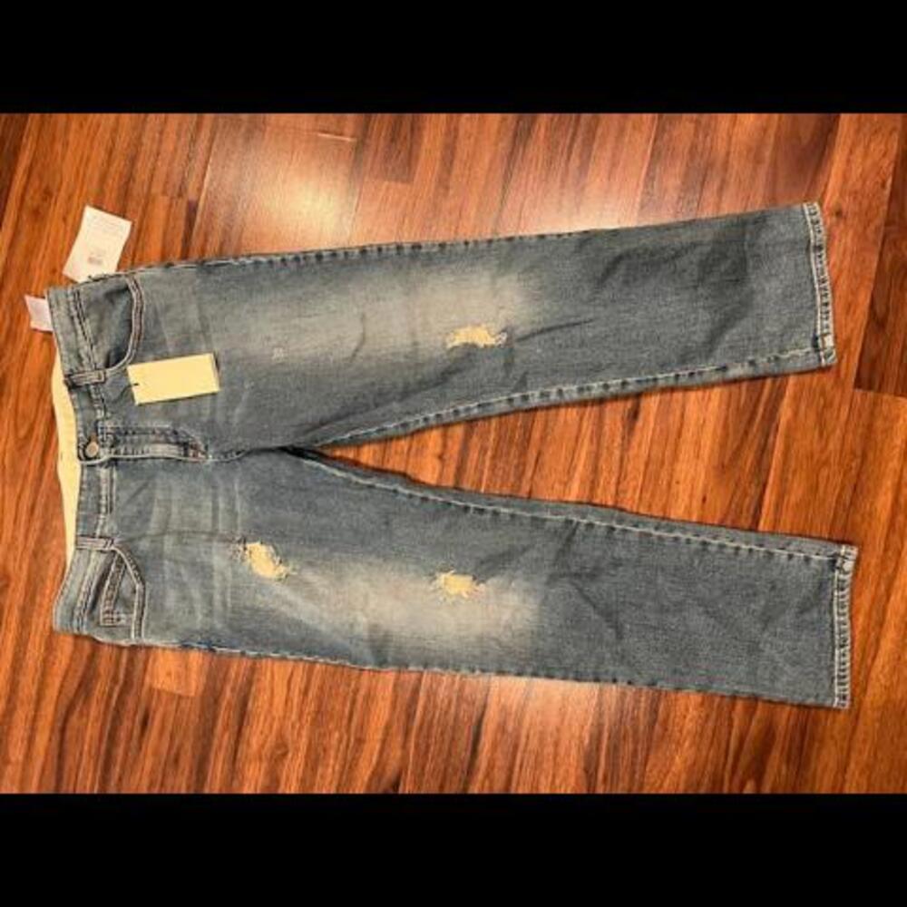 Stella McCartney Distressed Light Blue Cropped Jeans